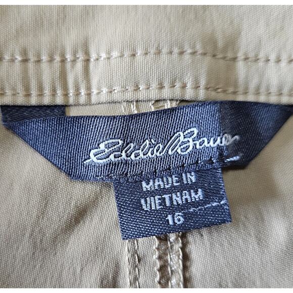 EDDIE BAUER Women's 16 Cargo Shorts Golden Beige 6 Pockets Quick Dry 36 x 5" - Picture 3 of 7
